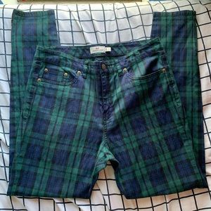Vineyard Vines Women's Skinny Plaid Pants in Navy & Green